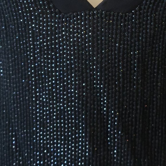 MLV Black V-Neck Beaded Dress Sz S * - Picture 7 of 11